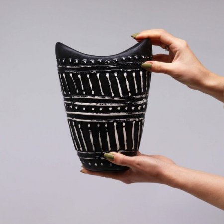 (image for) Swirls Shaped Vase - Chocolate