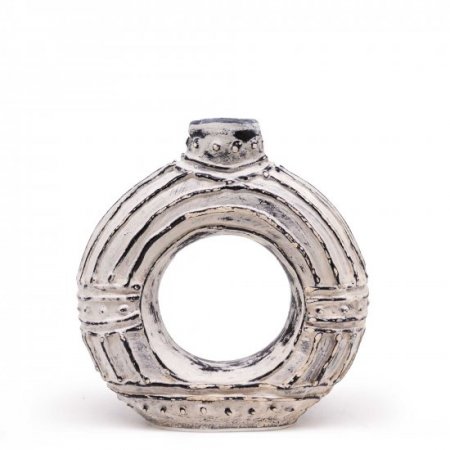 (image for) Round Donut Shaped Vase - Cream 18cm