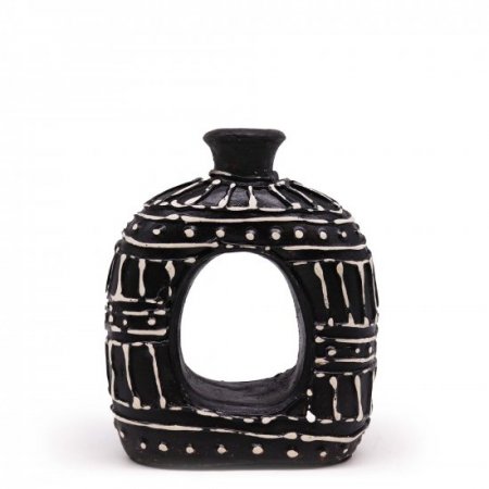 (image for) Oval Donut Shaped Vase - Chocolate 18cm