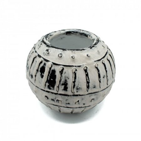 (image for) Greek Bubble Clay Plant Pot - Cream 10cm