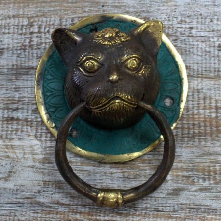 (image for) Brass Door Knocker - Cats Head