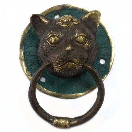 (image for) Brass Door Knocker - Cats Head