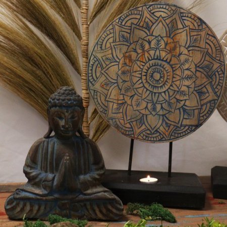 (image for) Buddha Feng Shui Set - Flower Mandala - Blue