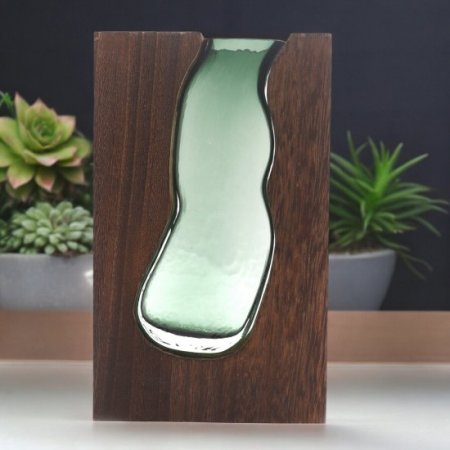 (image for) Glass Vase/Terrarium inside Dark Tung Wood