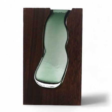 (image for) Glass Vase/Terrarium inside Dark Tung Wood