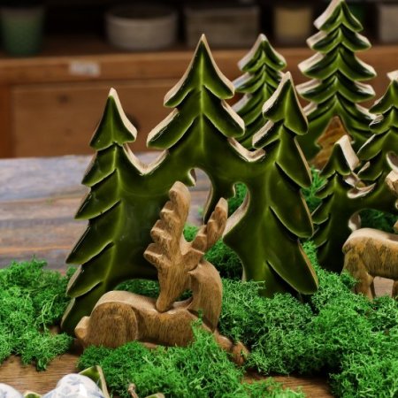 (image for) Lost in the Forrest - Stag in the Forrest 3D Wooden Decoration - 23x20cm