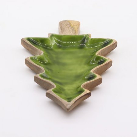 (image for) Lost in the Forrest - Enamel Tree Wooden Bowl - 25x19cm
