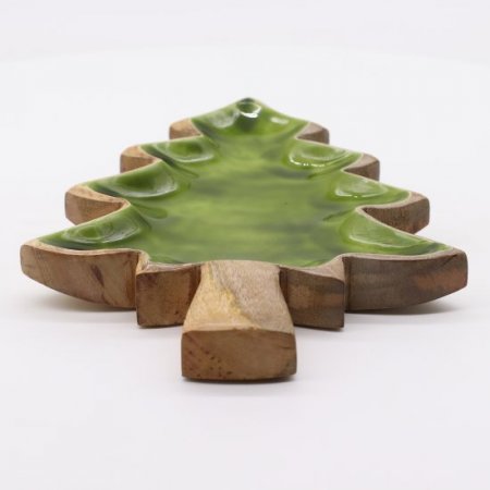 (image for) Lost in the Forrest - Enamel Tree Wooden Bowl - 25x19cm