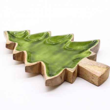 (image for) Lost in the Forrest - Enamel Tree Wooden Bowl - 25x19cm