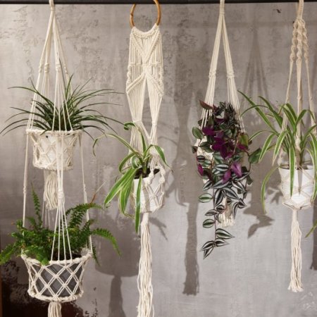 (image for) Macrame Pot Holder - Single Small Pot