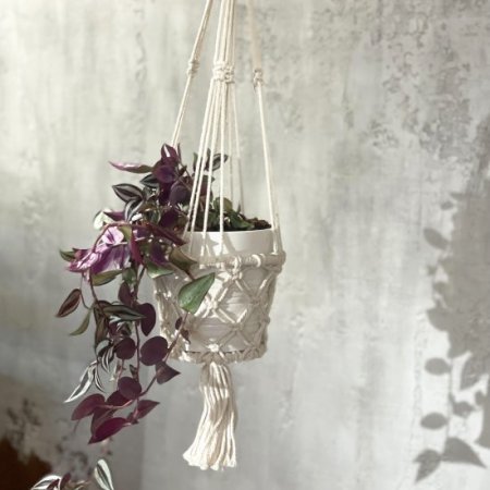 (image for) Macrame Pot Holder - Single Small Pot
