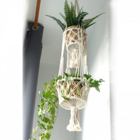 (image for) Macrame Pot Holder - Double Holder