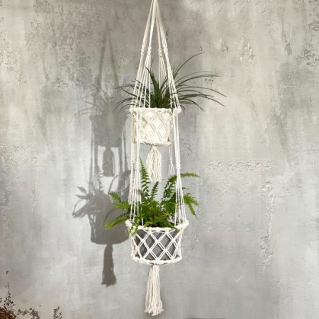 (image for) Macrame Pot Holder - Double Holder