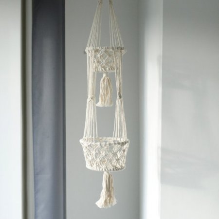 (image for) Macrame Pot Holder - Double Holder