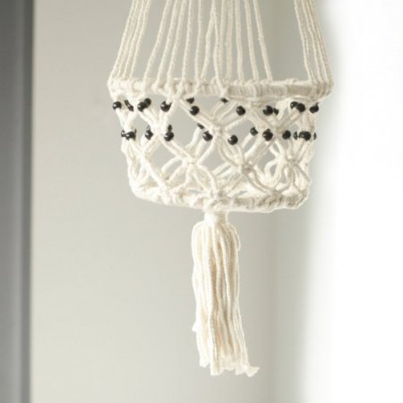 (image for) Macrame Pot Holder - Lrg Single Beaded