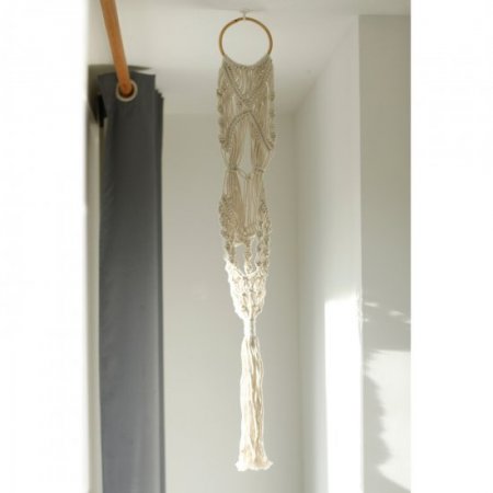 (image for) Macrame Pot Holder - Long With Ratten Hoop