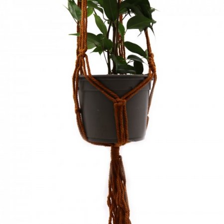 (image for) Macrame Pot Holder Classic - Chocolate Med Pot