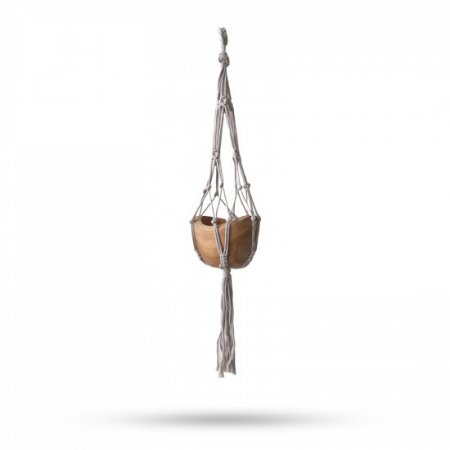 (image for) Macrame Small Drop Pot Holder - Beige - 75cm