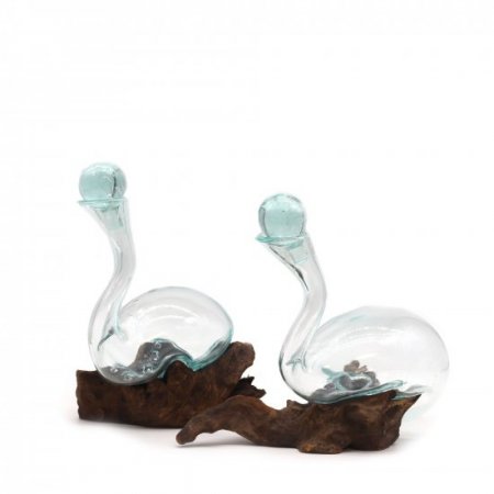 (image for) Molten Glass on Wood - Wine Decanter