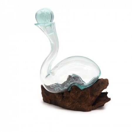 (image for) Molten Glass on Wood - Wine Decanter