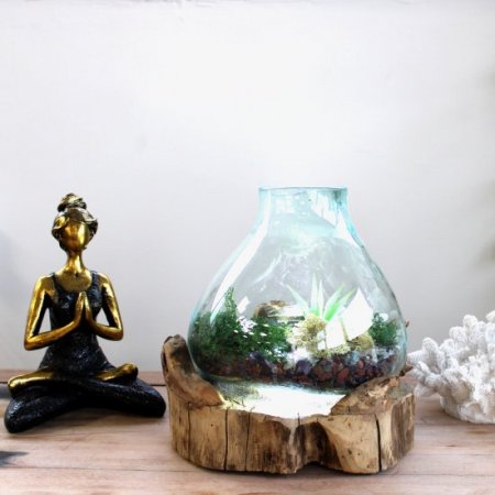 (image for) Molten Glass Large Fish Tank 3.7 litre (with light cavity)- 30cm
