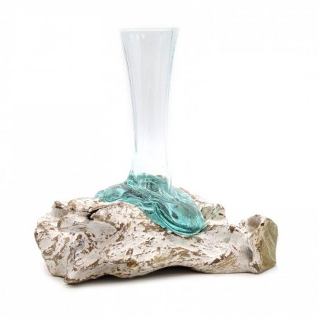 (image for) Molten Glass on Whitewash Wood - Vase - Medium
