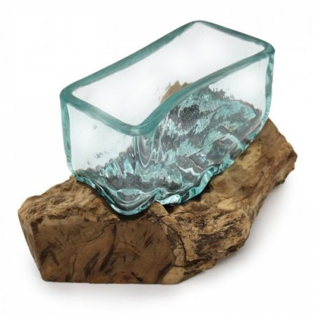 (image for) Molten Glass Tank on Wood with Stand - Medium Bowl