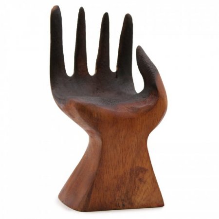 (image for) Carved Hand with Molten Glass Bowl