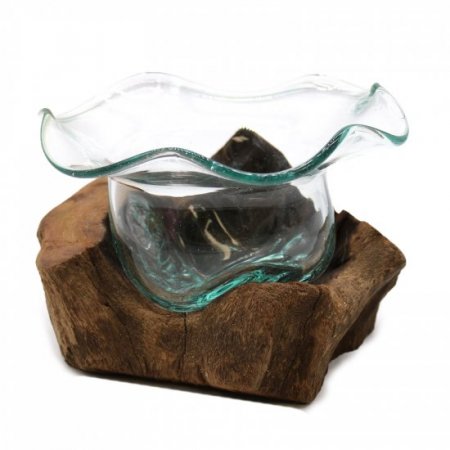 (image for) Molton Glass Fancy Sweet Bowl on Wood