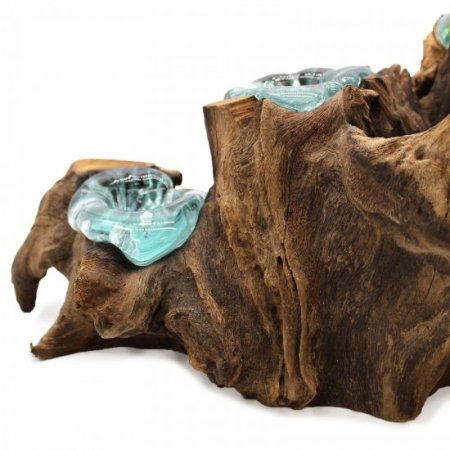 (image for) Molton Glass Five Candle Holder on Wood