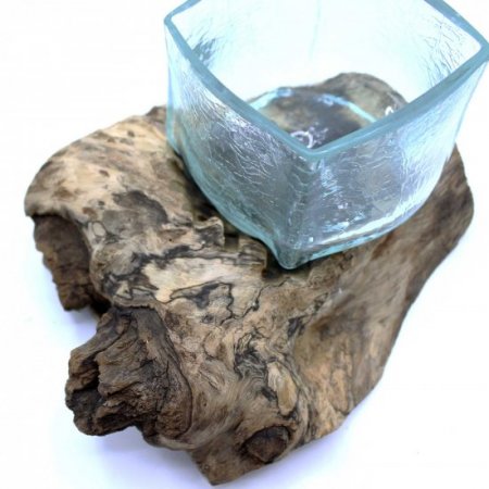 (image for) Molten Crackled Glass Tank on Wood