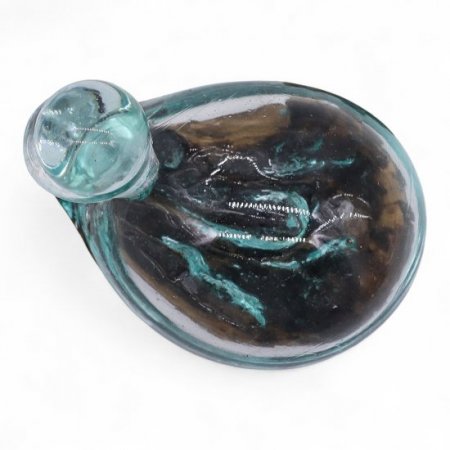 (image for) Molten Glass Duck Decanter on Wood with Stopper 19cm