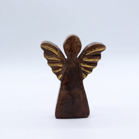 (image for) Small Mango Wood Angel - Gold Decor