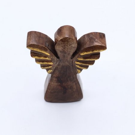 (image for) Small Mango Wood Angel - Gold Decor