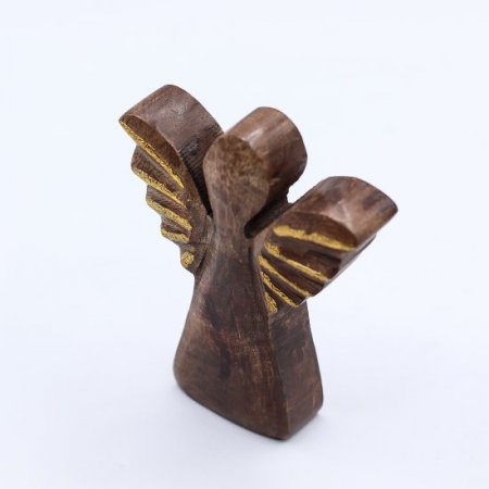 (image for) Small Mango Wood Angel - Gold Decor