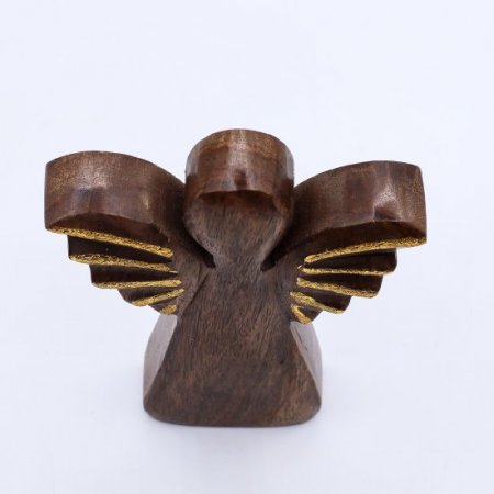 (image for) Medium Mango Wood Angel - Gold Decor