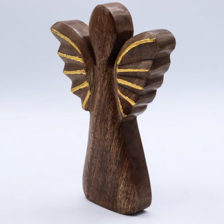 (image for) Large Mango Wood Angel - Gold Decor