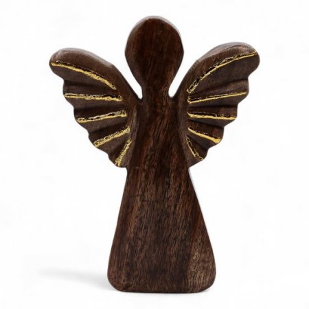 (image for) Large Mango Wood Angel - Gold Decor