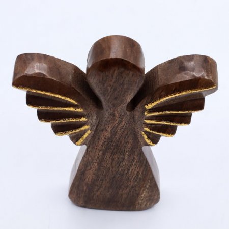 (image for) Large Mango Wood Angel - Gold Decor