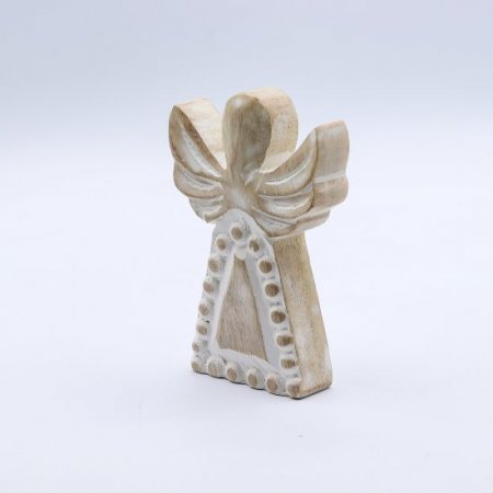 (image for) Mango Wood Angel - Whitewash