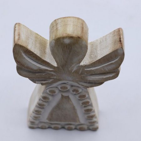 (image for) Mango Wood Angel - Whitewash