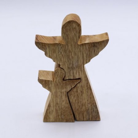 (image for) Mango Wood Angel in Angel - White Enamel