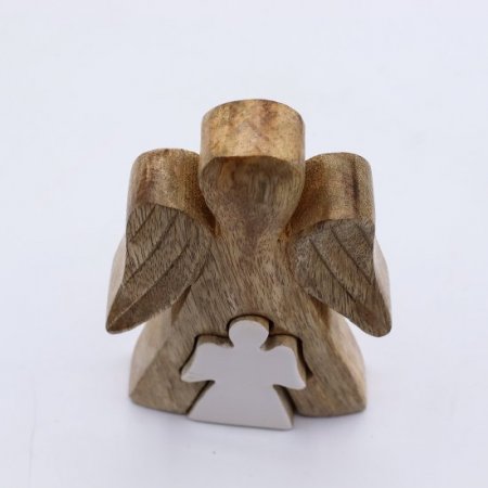 (image for) Mango Wood Angel in Angel - White Enamel