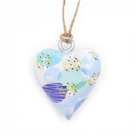 (image for) Small Decor Wood Heart - Blue Abstract