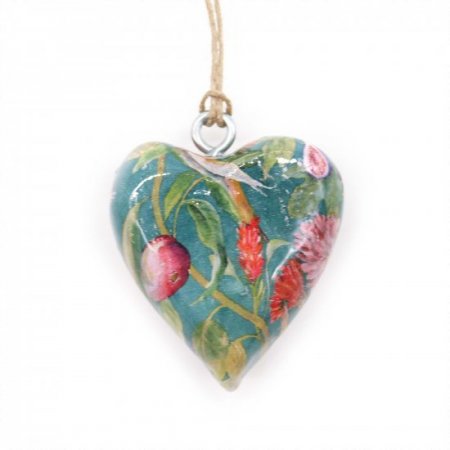 (image for) Lrg Decor Wood Heart - Bird & Floral