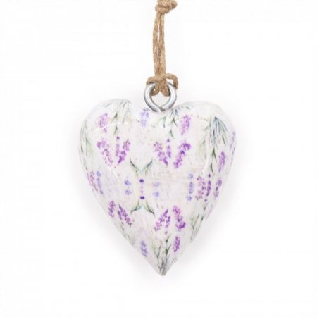 (image for) Lrg Decor Wood Heart - Lavender