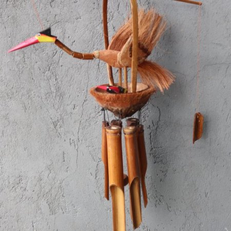 (image for) Bamboo Windchime - Natural finish - Mother & Chicks