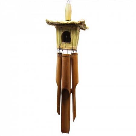 (image for) Square Seagrass Bird Box with Chimes 49x15cm