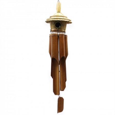(image for) Lrg Round Seagrass Bird Box with Chimes 56x20cm