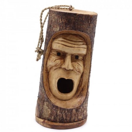 (image for) Tree Trunk Face - Bird House - Grumpy Old Man